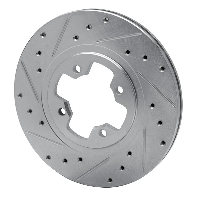 R1 Concepts R1 81-88 Nissan Maxima Front Left Drilled & Slotted Silver Brake Rotor