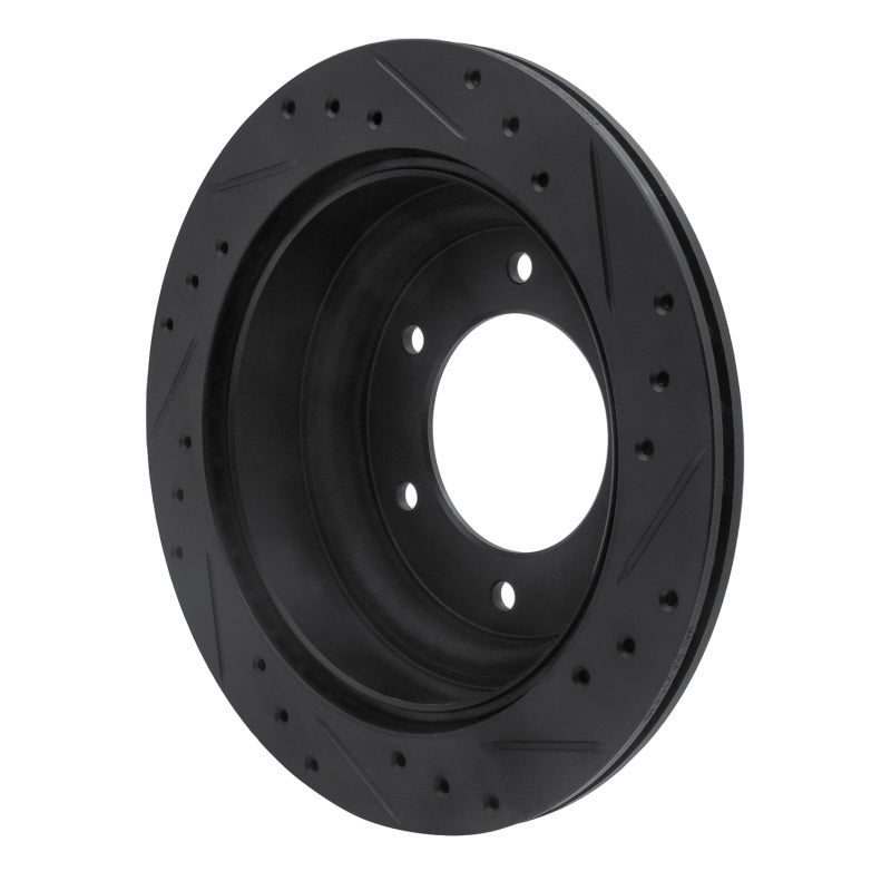 R1 Concepts R1 92-04 Acura SLX Rear Left Drilled & Slotted Black Brake Rotor