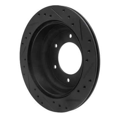 R1 Concepts R1 92-04 Acura SLX Rear Left Drilled & Slotted Black Brake Rotor