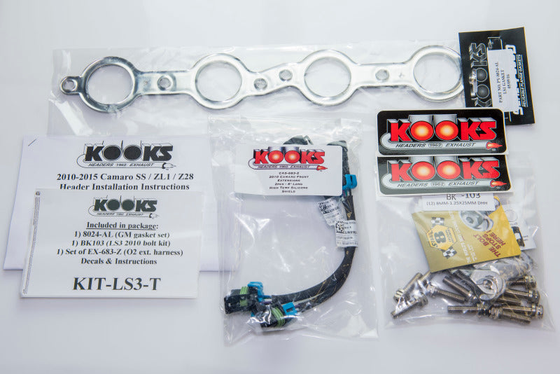 Kooks Headers Kooks 10-14 Chevy Camaro SS LS3/L99/ 6.2L 1 7/8in x 3in SS LT Headers Inc 3in x 2 1/2in Green Catted