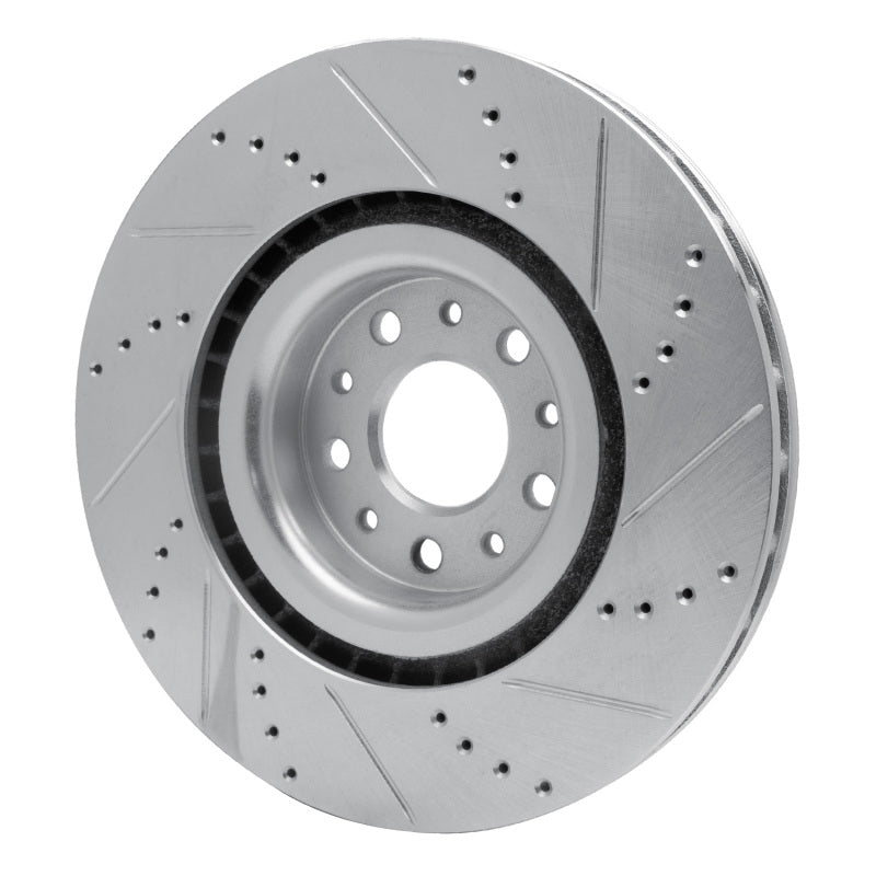 R1 Concepts R1 14-19 Fiat 500L Front Left Drilled & Slotted Silver Brake Rotor
