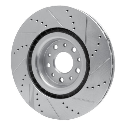 R1 Concepts R1 14-19 Fiat 500L Front Left Drilled & Slotted Silver Brake Rotor