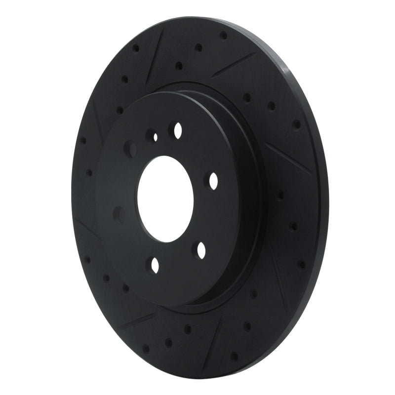 R1 Concepts R1 06-09 Buick Terraza Rear Left Drilled & Slotted Black Brake Rotor