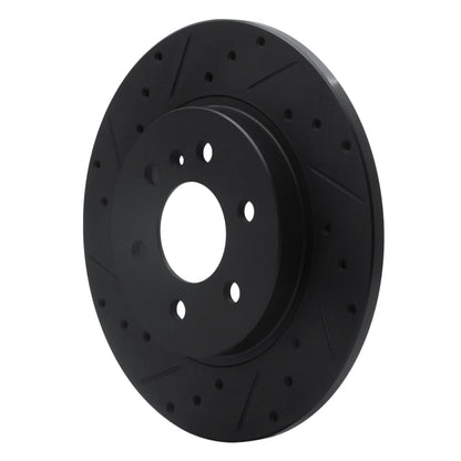R1 Concepts R1 06-09 Buick Terraza Rear Left Drilled & Slotted Black Brake Rotor