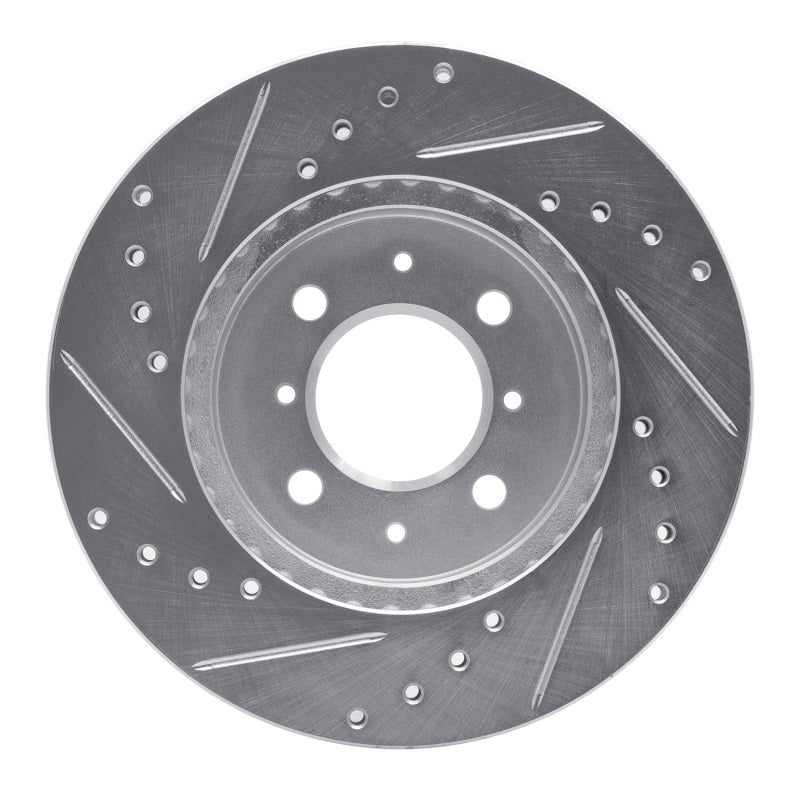 R1 Concepts R1 84-85 Dodge Caravan Front Right Drilled & Slotted Silver Brake Rotor