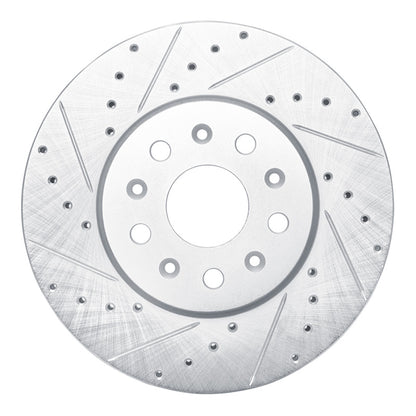 R1 Concepts R1 14-20 Cadillac CT6 Front Left Drilled & Slotted Silver Brake Rotor