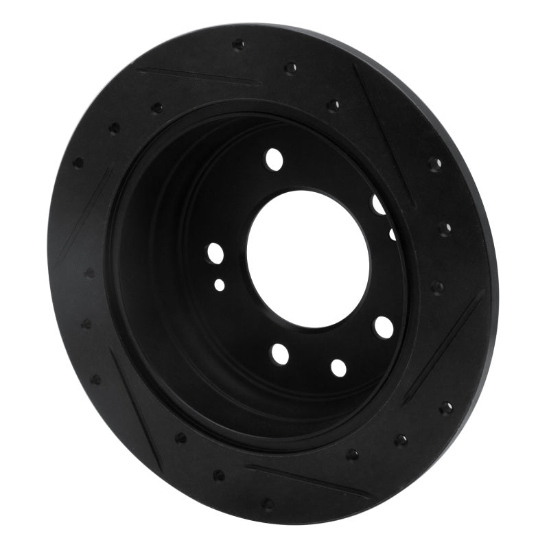R1 Concepts R1 09-16 Hyundai Tucson Rear Left Drilled & Slotted Black Brake Rotor