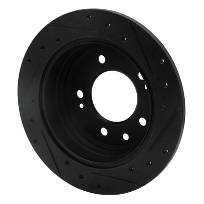 R1 Concepts R1 09-16 Hyundai Tucson Rear Left Drilled & Slotted Black Brake Rotor