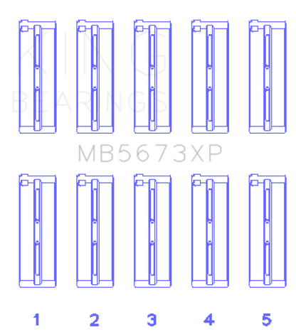 King Engine Bearings Honda F20C/F22C 16v (Size 0.25) Performance Main Bearing Set