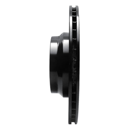 R1 Concepts R1 06-12 BMW 330XI Front Right Drilled & Slotted Black Brake Rotor