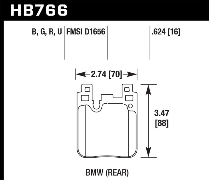 Hawk Performance Hawk 2014 BMW 228i 2.0L Base Blue Painted Caliper Rear ER-1 Brake Pads