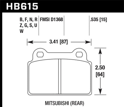 Hawk Performance Hawk EVO X Performance Ceramic Street Rear Brake Pads