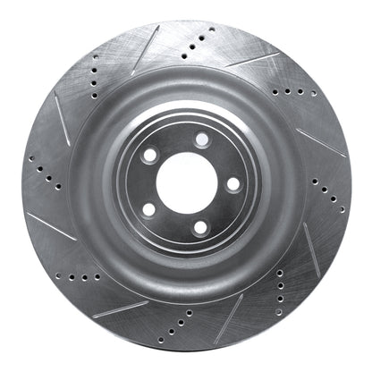 R1 Concepts R1 08-09 Jaguar XKR Right Front Drilled & Slotted Silver Brake Rotor