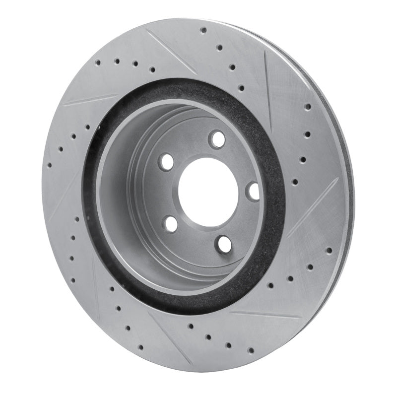 R1 Concepts R1 06-23 Dodge Magnum Rear Left Drilled & Slotted Silver Brake Rotor