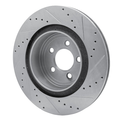 R1 Concepts R1 06-23 Dodge Magnum Rear Left Drilled & Slotted Silver Brake Rotor