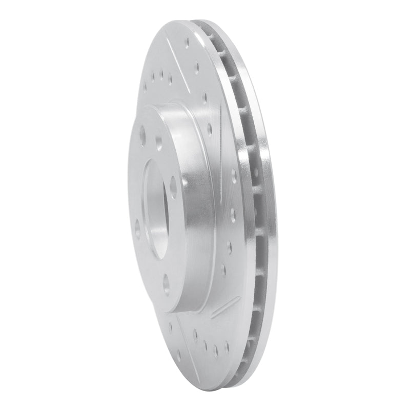 R1 Concepts R1 80-08 Audi 4000 Front Right Drilled & Slotted Silver Brake Rotor