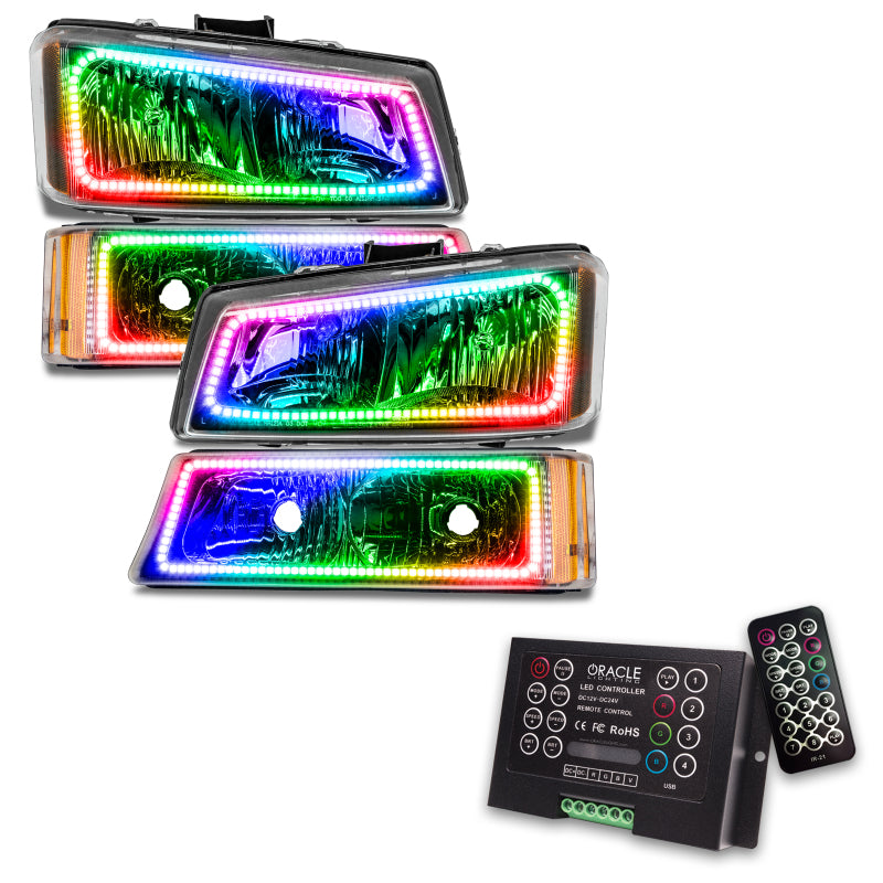 ORACLE Lighting Oracle 03-06 Chevy Silverado Pre-Assembled Headlights w/ Parking Lights - ColorSHIFT 2
