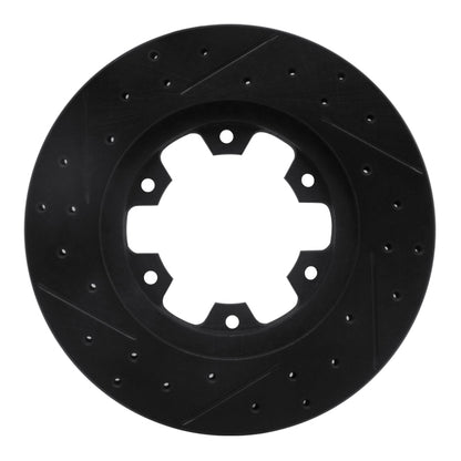 R1 Concepts R1 83-85 Nissan 720 DATSUN Front Right Drilled & Slotted Black Brake Rotor