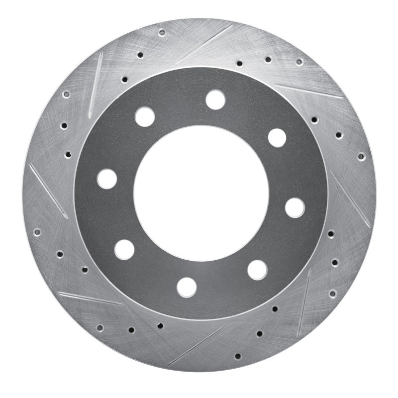 R1 Concepts R1 03-05 Chevrolet Silverado 1500 Rear Left Drilled & Slotted Silver Brake Rotor