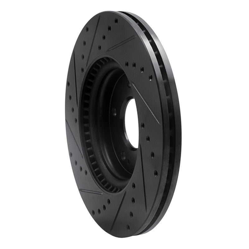 R1 Concepts R1 20-25 Hyundai Kona Front Right Drilled & Slotted Black Brake Rotor
