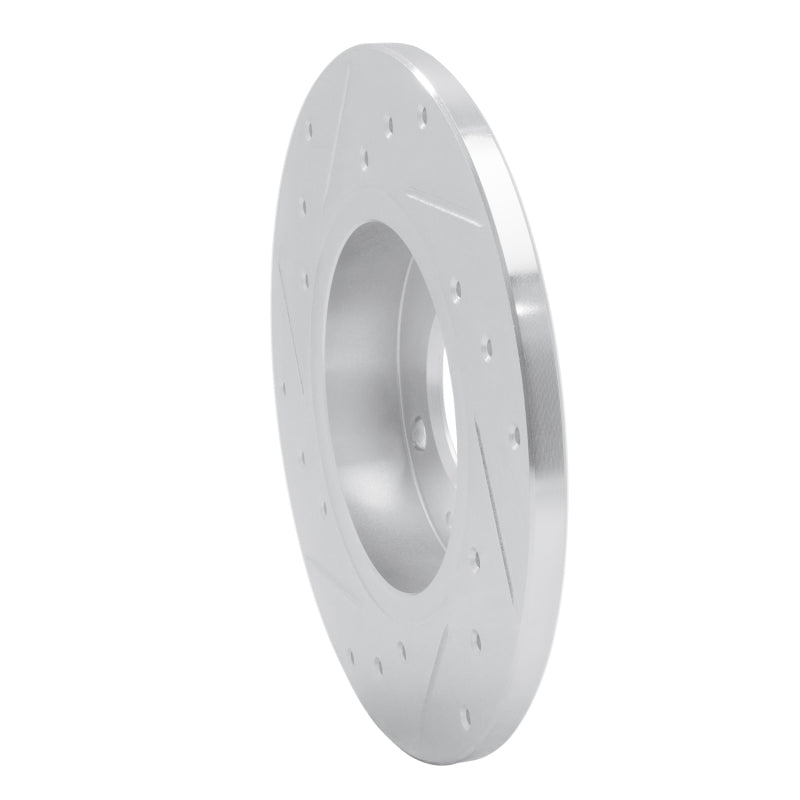 R1 Concepts R1 73-05 Audi Coupe Front Right Drilled & Slotted Silver Brake Rotor
