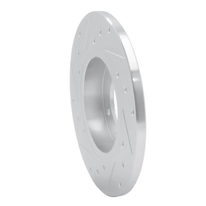 R1 Concepts R1 73-05 Audi Coupe Front Right Drilled & Slotted Silver Brake Rotor