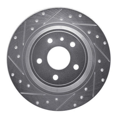 R1 Concepts R1 13-20 Ford Fusion Rear Left Drilled & Slotted Silver Brake Rotor