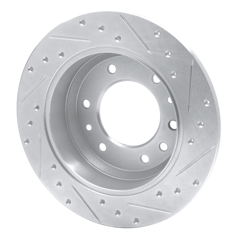 R1 Concepts R1 06-14 Hyundai Entourage Rear Left Drilled & Slotted Silver Brake Rotor