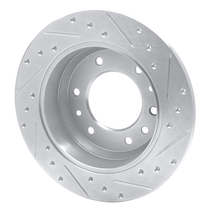 R1 Concepts R1 06-14 Hyundai Entourage Rear Left Drilled & Slotted Silver Brake Rotor
