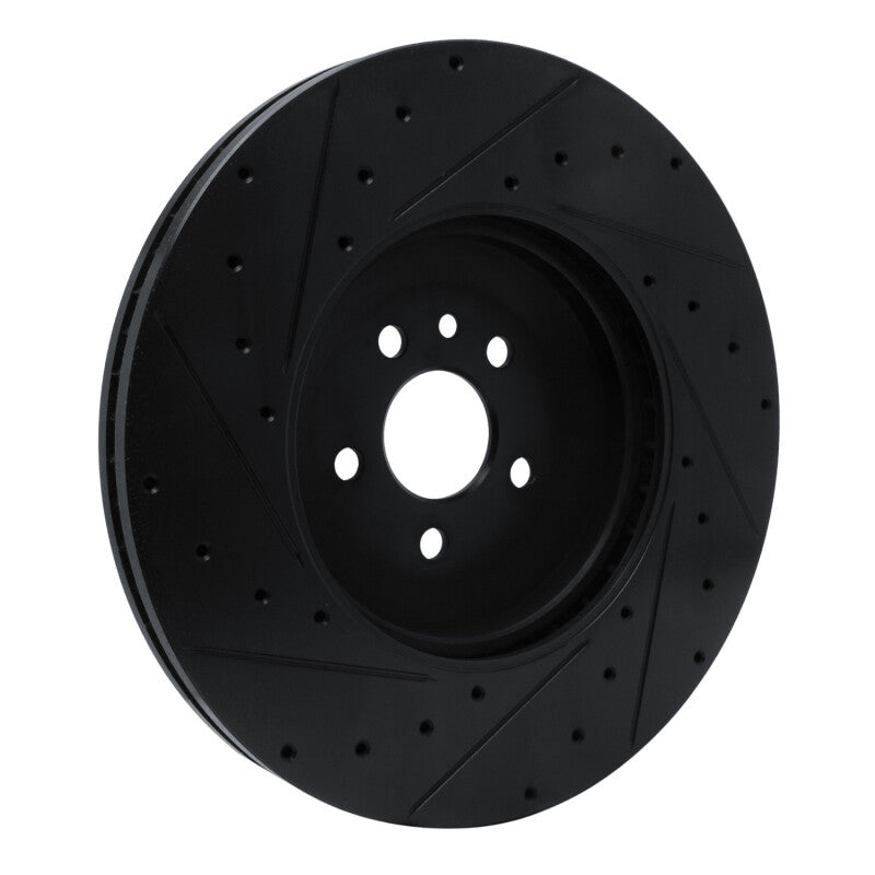 R1 Concepts R1 21-25 Jaguar F-Pace Front Right Drilled & Slotted Black Brake Rotor