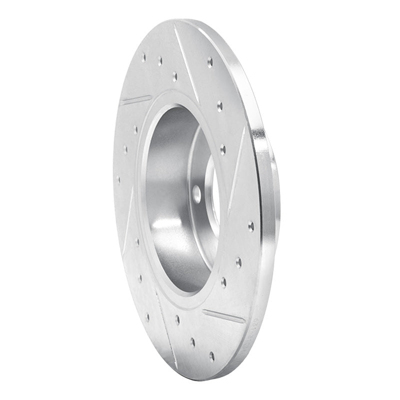 R1 Concepts R1 95-98 BMW 318TI Front Left Drilled & Slotted Silver Brake Rotor