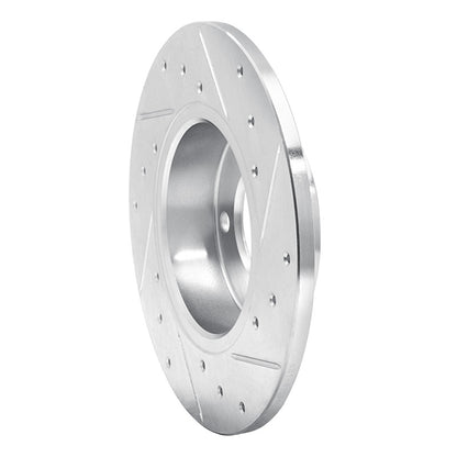 R1 Concepts R1 95-98 BMW 318TI Front Left Drilled & Slotted Silver Brake Rotor