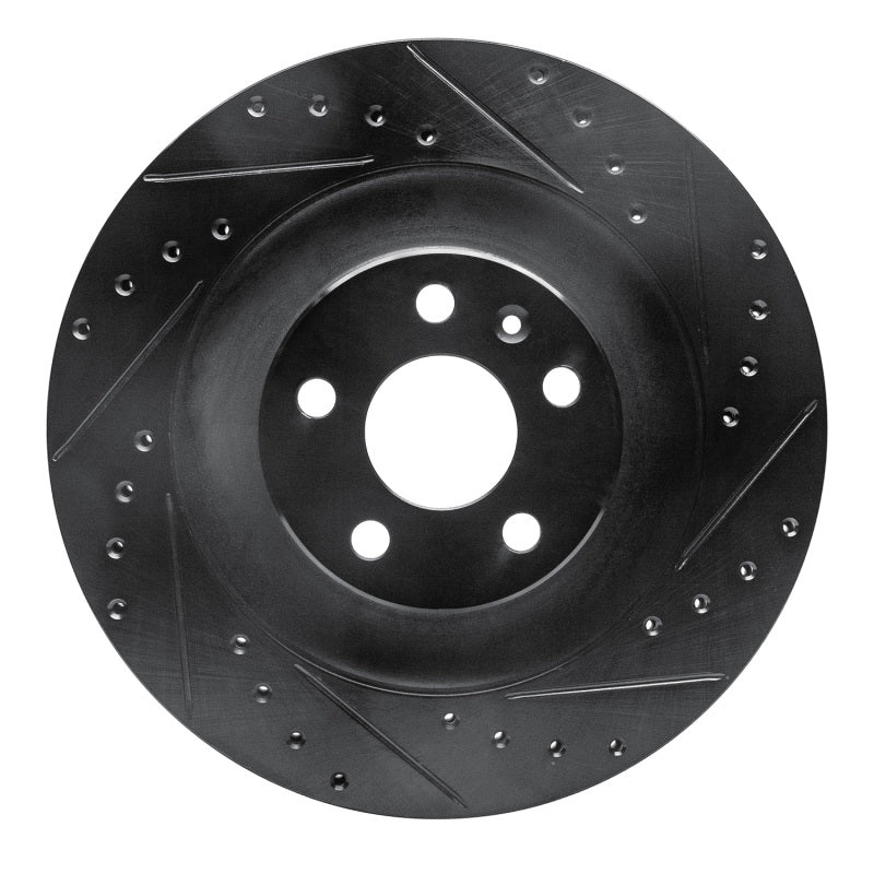 R1 Concepts R1 16-26 Polestar Polestar 2 Rear Right Drilled & Slotted Black Brake Rotor