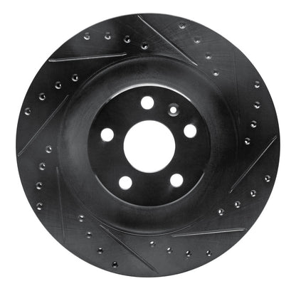 R1 Concepts R1 16-26 Polestar Polestar 2 Rear Right Drilled & Slotted Black Brake Rotor