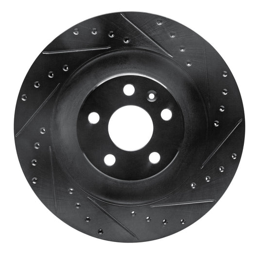 R1 Concepts R1 16-26 Polestar Polestar 2 Rear Right Drilled & Slotted Black Brake Rotor