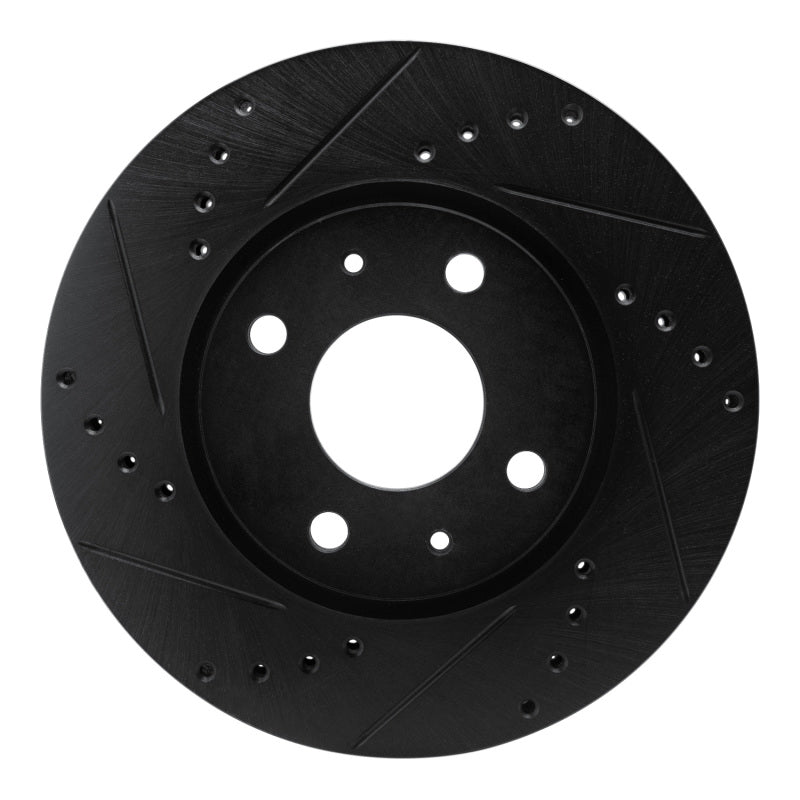 R1 Concepts R1 08-11 Ford Focus Front Left Drilled & Slotted Black Brake Rotor