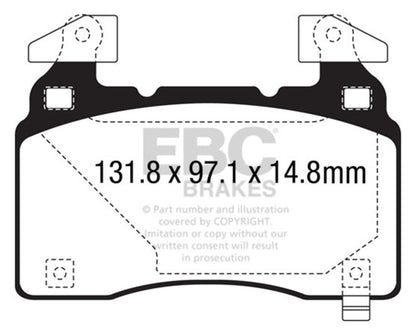 EBC 14+ Chevrolet Corvette Stingray (C7) 6.2 (Z51 Performance Package) Bluestuff Front Brake Pads