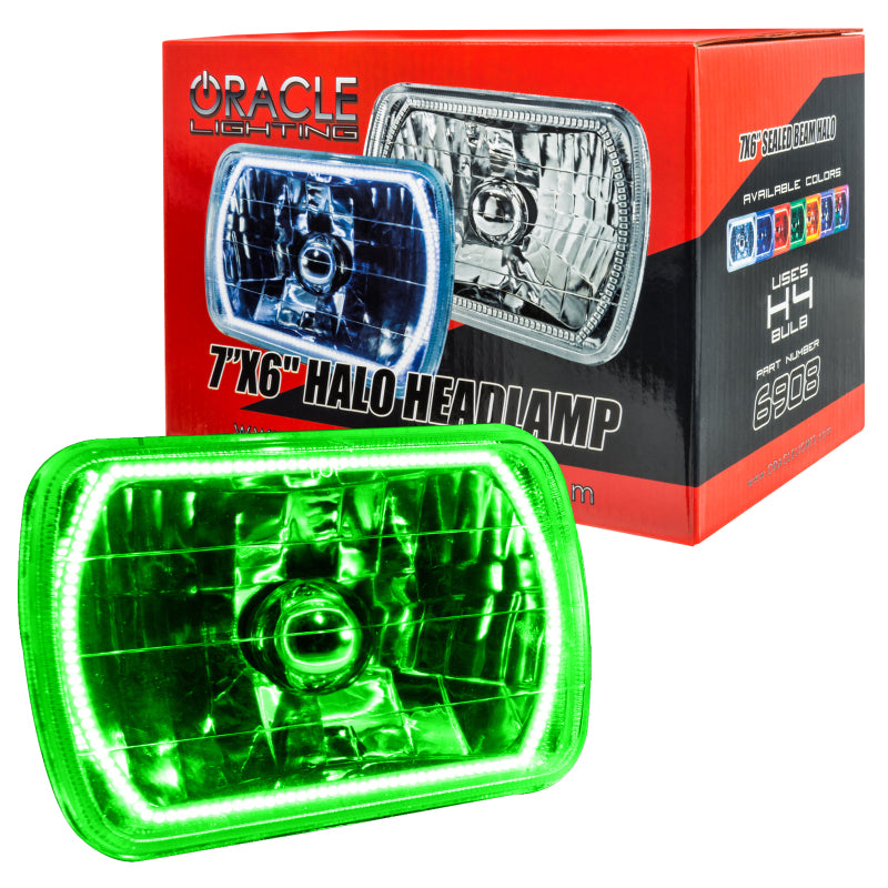 ORACLE Lighting Oracle Pre-Installed Lights 7x6 IN. Sealed Beam - Green Halo