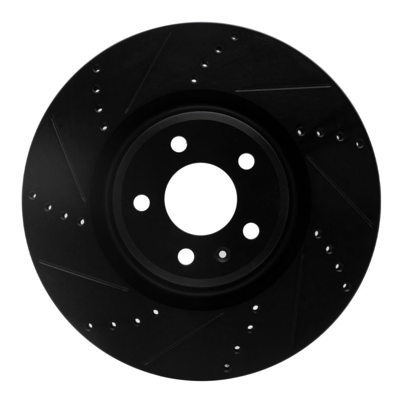 R1 Concepts R1 12-20 Audi A6 (USA/Canada) Front Left Drilled & Slotted Black Brake Rotor