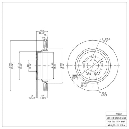 DFC 03-17 Mercedes-Benz CLS550 Rear GeoSPEC Coated Rotor