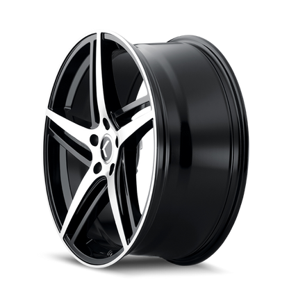 Kraze Wheels Kraze KR195 Milano 20x8.5 / 5x114.3 BP / 38mm Offset / 72.62mm Hub Gloss Black Machined Wheel