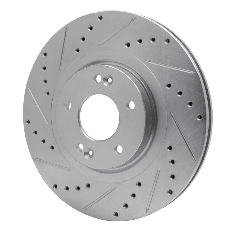 R1 Concepts R1 13-20 Hyundai SANTA FE Sport Front Left Drilled & Slotted Silver Brake Rotor