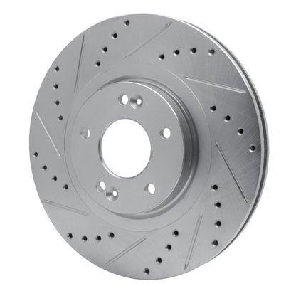 R1 Concepts R1 13-20 Hyundai SANTA FE Sport Front Left Drilled & Slotted Silver Brake Rotor