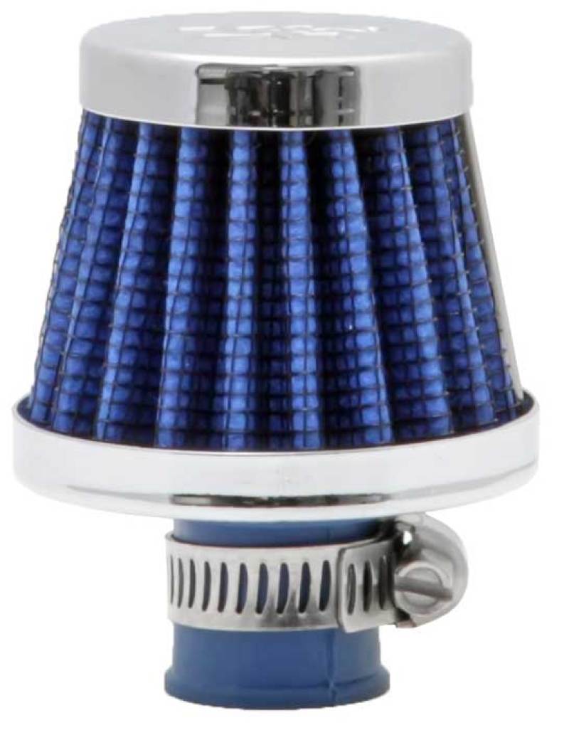 K&N Engineering K&N 2in Base OD x .375in Flange ID x 1.75in H Rubber Base Crankcase Vent Filter - Blue
