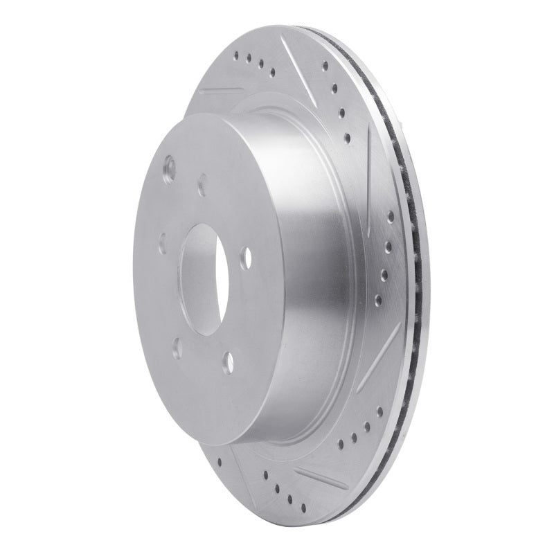 R1 Concepts R1 03-24 Infiniti FX45 Rear Right Drilled & Slotted Silver Brake Rotor