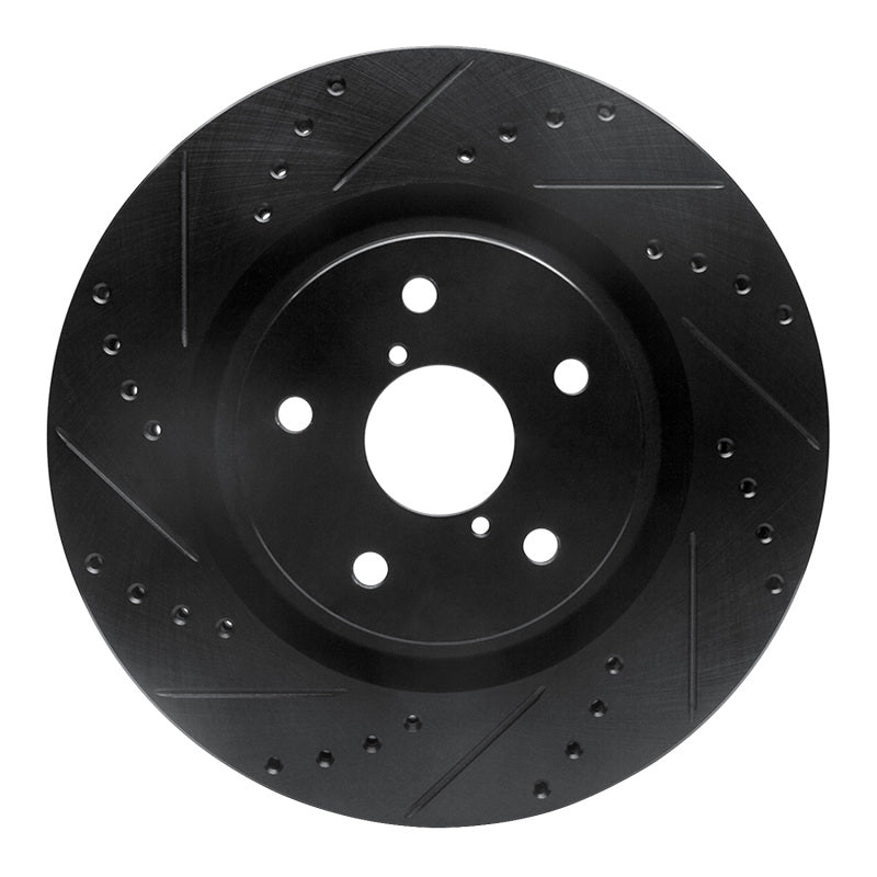 R1 Concepts R1 -24 Subaru Forester Front Left Drilled & Slotted Black Brake Rotor