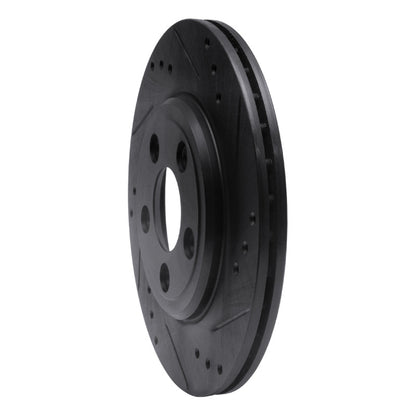 R1 Concepts R1 00-06 Ford Thunderbird Rear Right Drilled & Slotted Black Brake Rotor