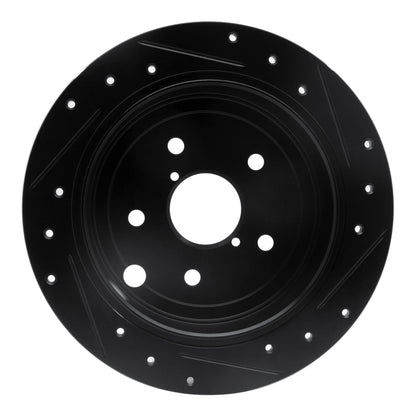 R1 Concepts R1 15-21 Subaru WRX Rear Left Drilled & Slotted Black Brake Rotor