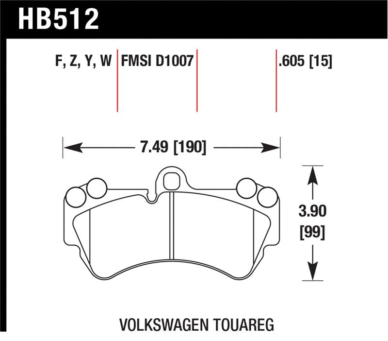 Hawk Performance Hawk 04 Volkswagen Touareg Performance Ceramic Street Front Brake Pads