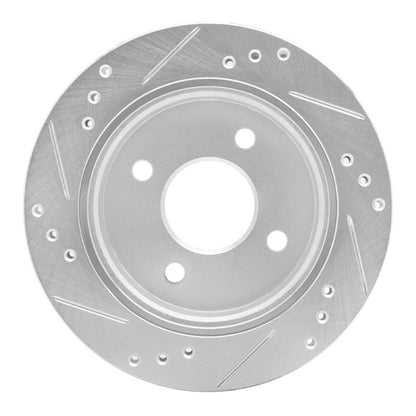 R1 Concepts R1 95-04 Ford CONTOUR Rear Right Drilled & Slotted Silver Brake Rotor